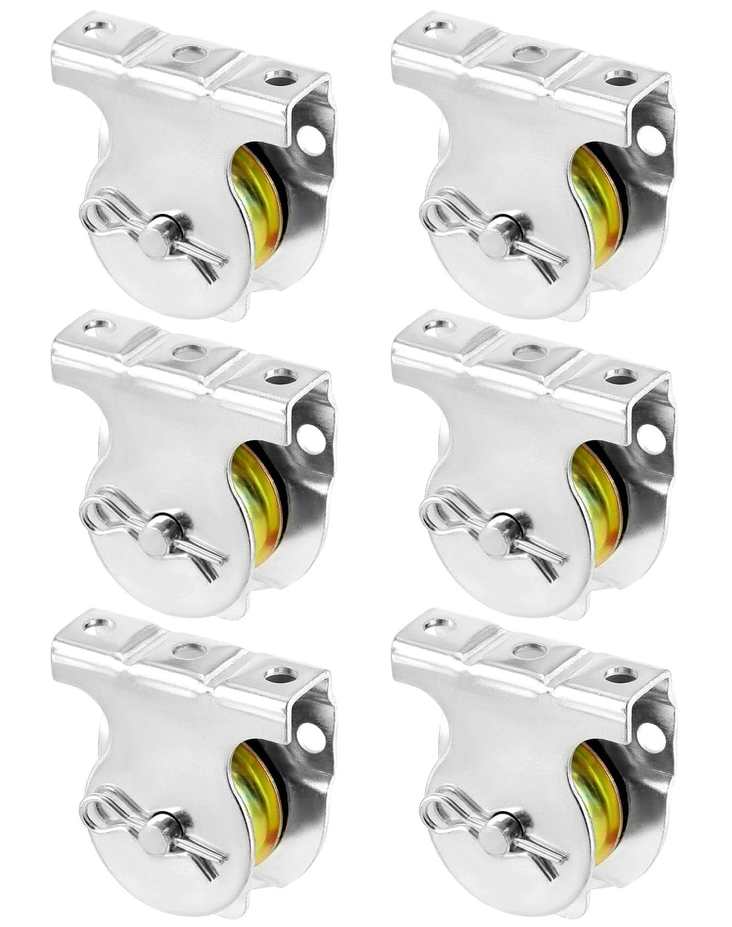 Wall Mount Pulleys, 6 Pcs 1-1/2" Ceiling Mount Single Pulley V-Groove Pulley Hardware Accessories for 3/8" Wire or Rope, Working Load 420 Lbs