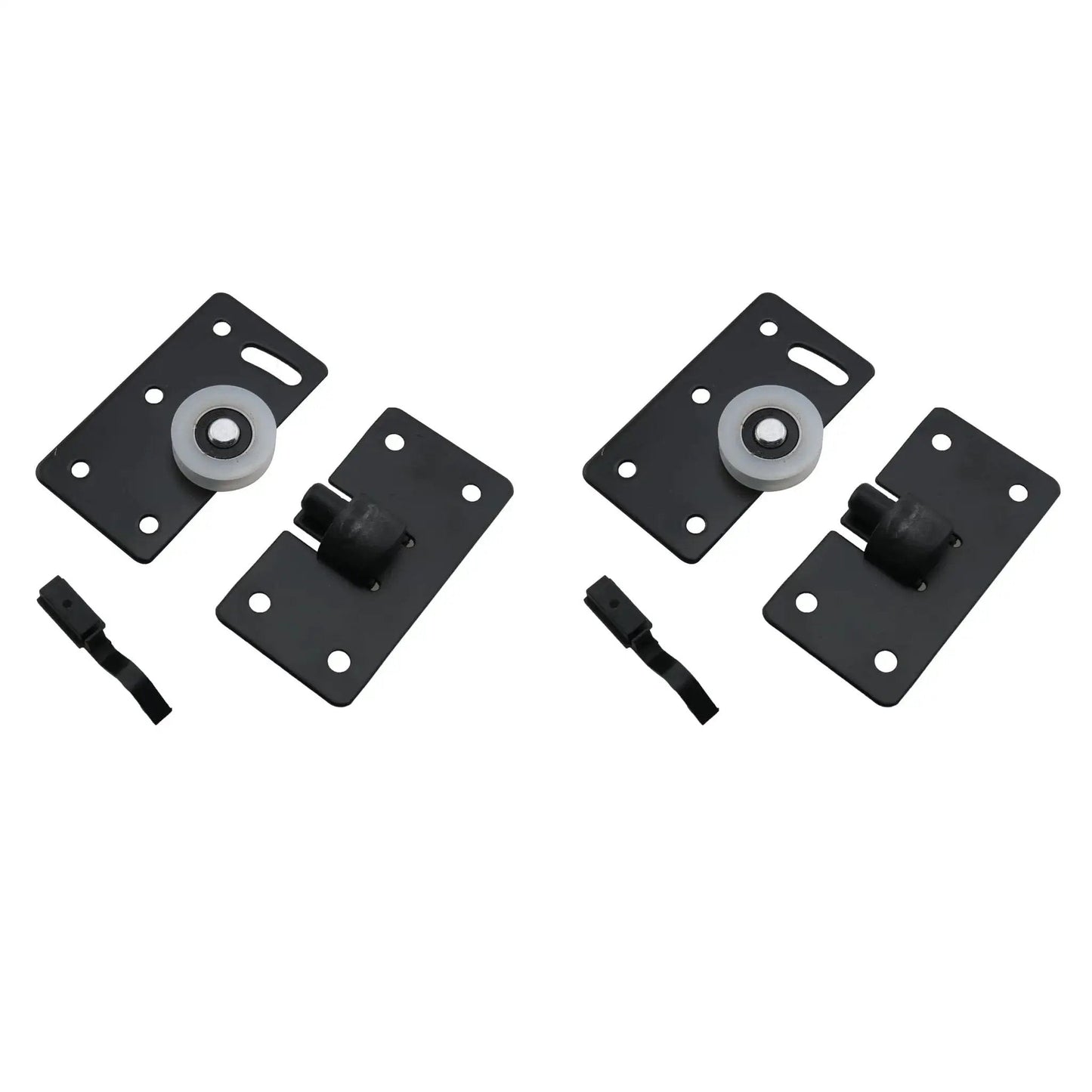 2 Pack 85x45mm Wardrobe Sliding Door Pulleys With Grooved Wheels For Cabinets And Display Cabinets, Stainless Steel Door Hardware Caster Set
