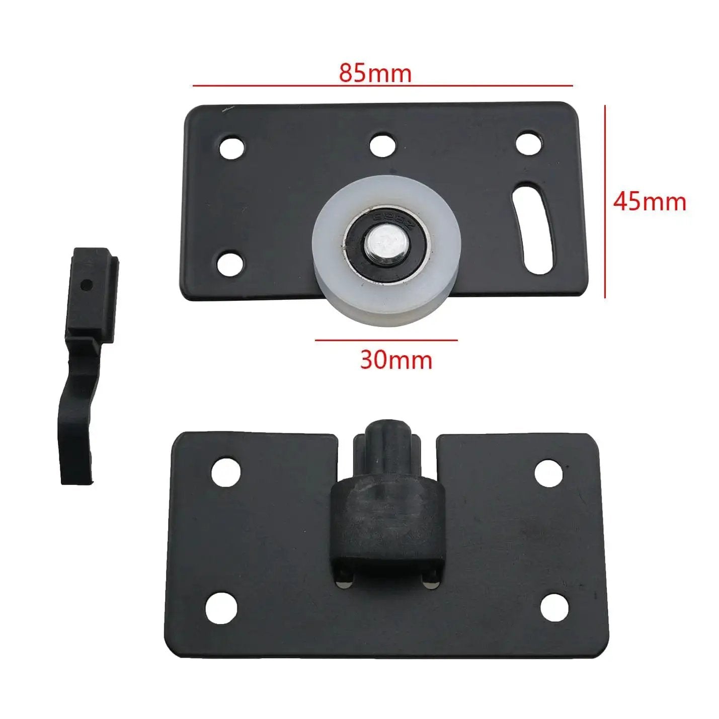 2 Pack 85x45mm Wardrobe Sliding Door Pulleys With Grooved Wheels For Cabinets And Display Cabinets, Stainless Steel Door Hardware Caster Set