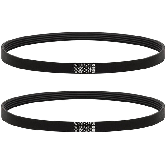 Two Washer Drive Belts for GE/Hotpoint Washing Machines Parts AP6328256, PS12299369, 4587903, 290D1101P005, black rubber construction