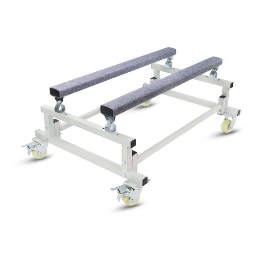 Watercraft PWC Dolly Boat Stand And Storage Trailer Cart With Adjustable Bunks, 4 Casters And 2 Brakes, Heavy Duty Steel With White Coating