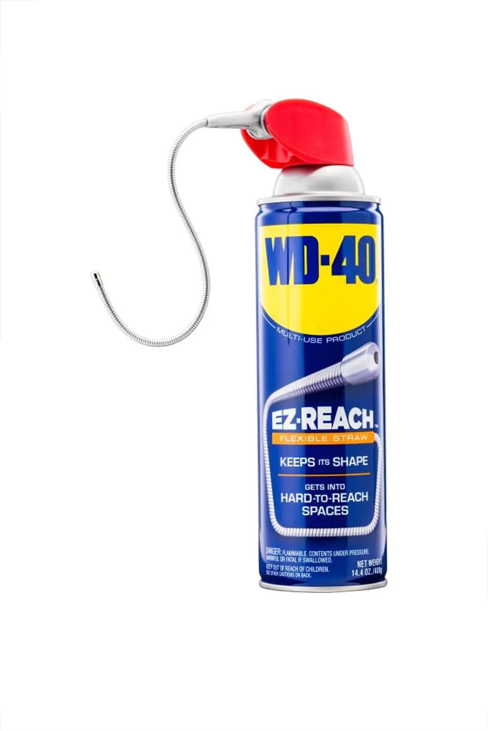 EZ Reach Flexible Straw Multi Use Lubricant For Tight Spaces By WD-40 14.4 Oz Spray Can With 8 Inch Straw