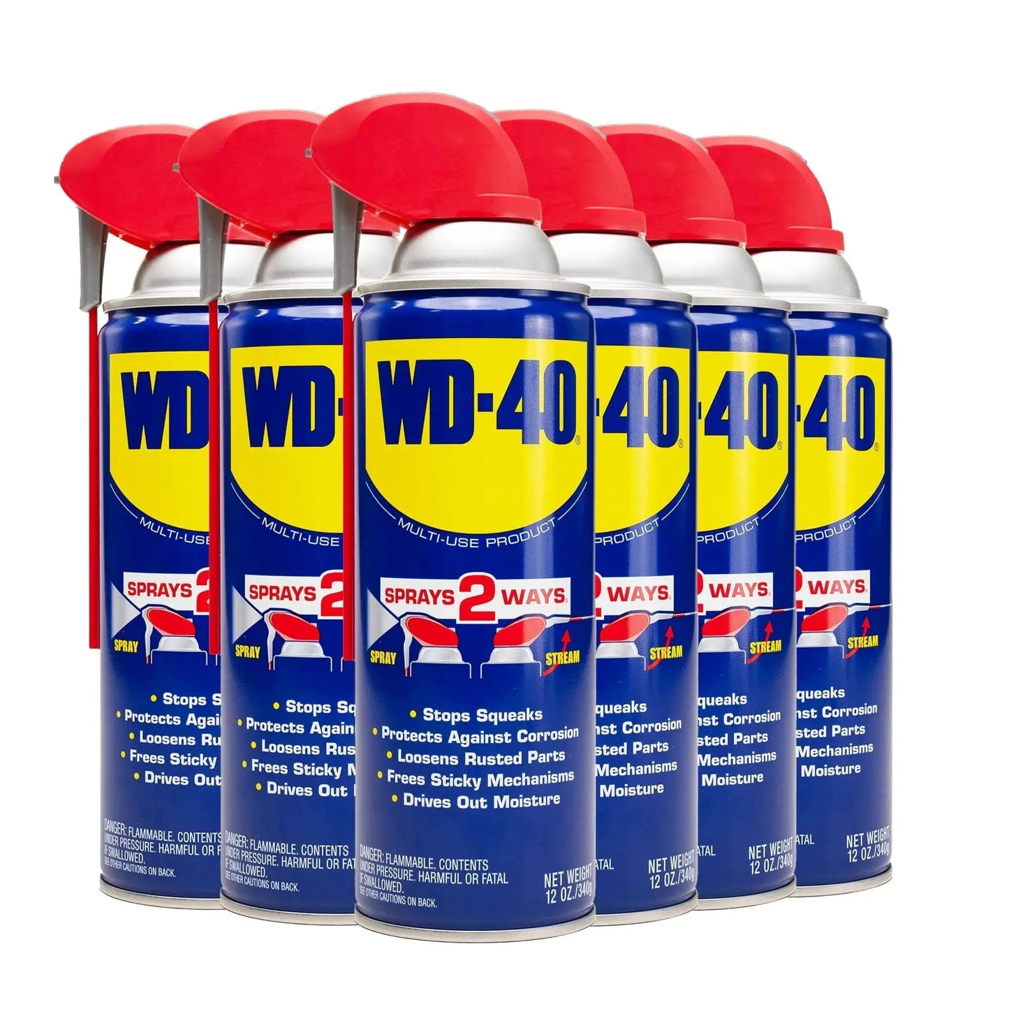 All Purpose Lubricant That Drives Out Moisture And Frees Stuck Parts Your Go To Rust Fighter Prevents Rust And Works On Electrical Systems With A Two Way Smart Straw WD-40 Original Formula Multi Use Spray 12 Oz Pack Of 6