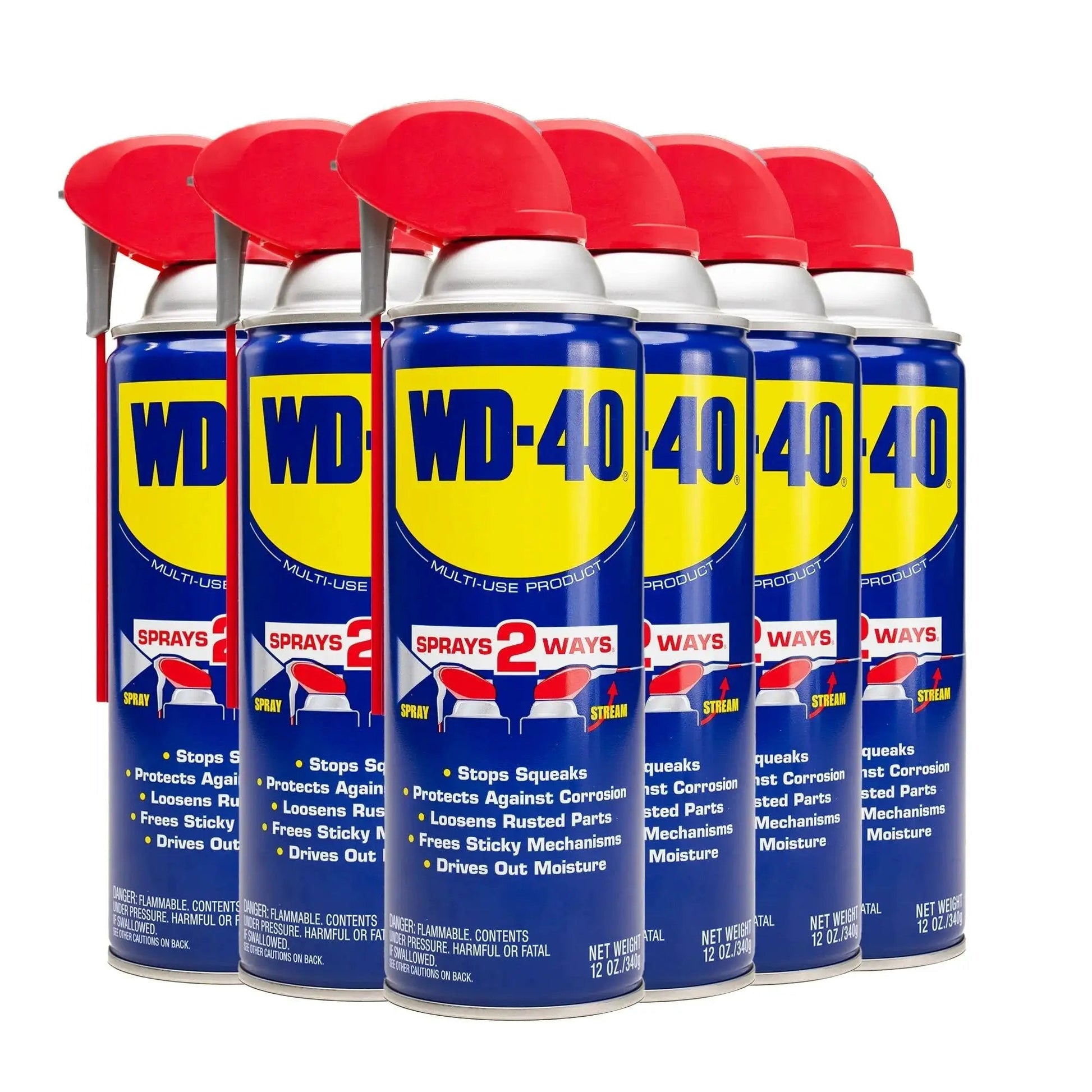 All Purpose Lubricant That Drives Out Moisture And Frees Stuck Parts Your Go To Rust Fighter Prevents Rust And Works On Electrical Systems With A Two Way Smart Straw WD-40 Original Formula Multi Use Spray 12 Oz Pack Of 6