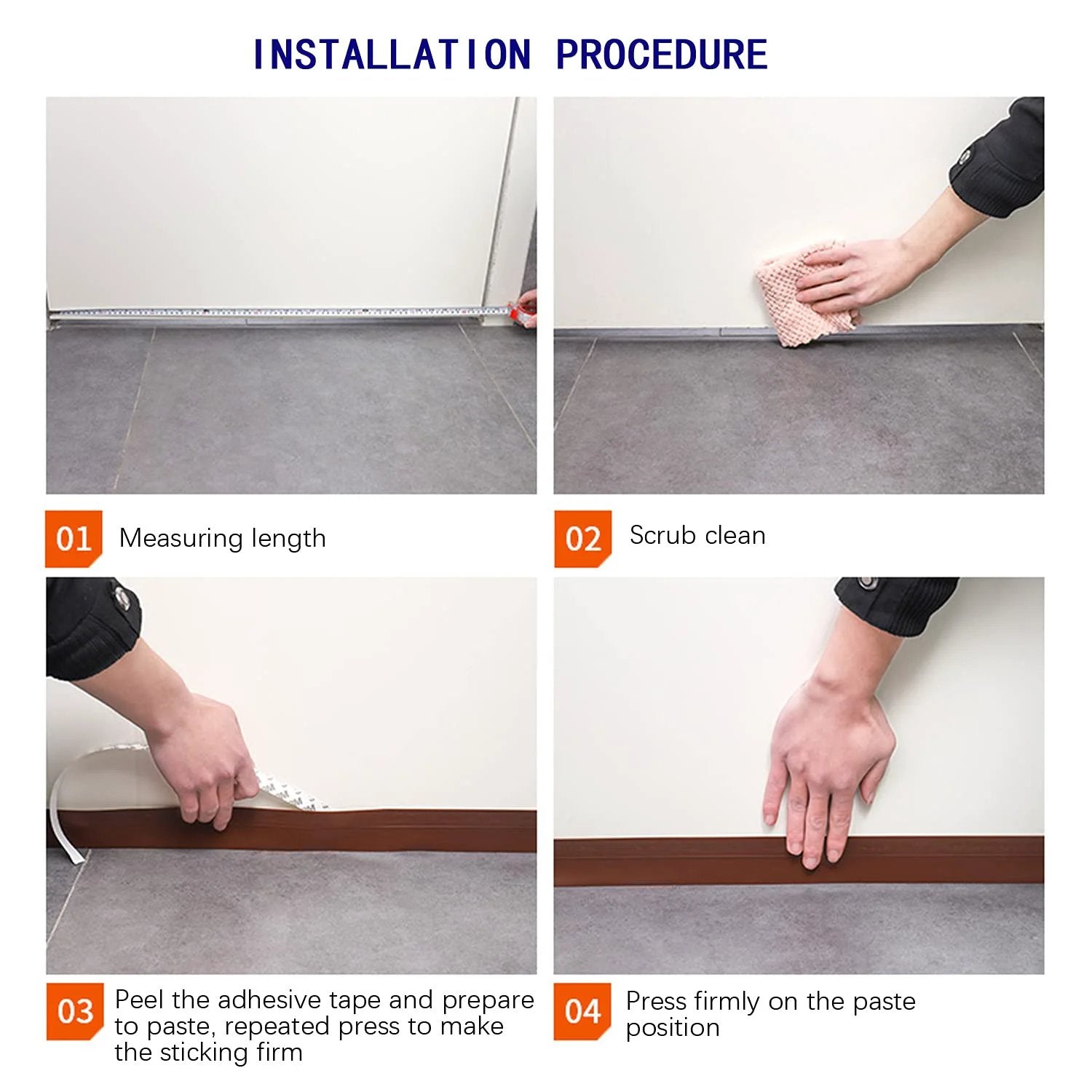 Installation procedure for Weather Stripping Transparent Adhesive Silicone Tape 33 Feet Long 25mm Wide for doors and windows.