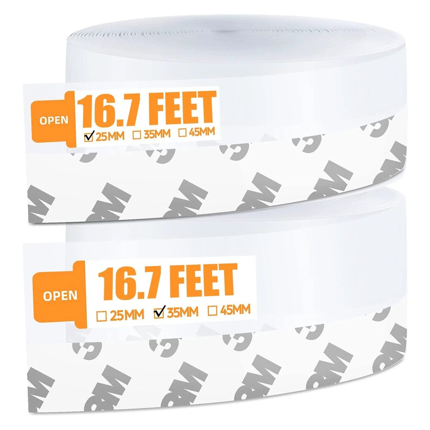 Must Have 33.5 Ft Weather Stripping Door Seal Kit For Draft Blocking Self Adhesive Silicone Tape showing 16.7 ft rolls in transparent size options.