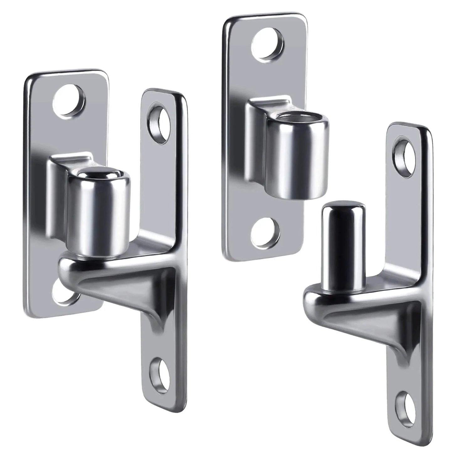 2 Pack Heavy Duty Gate Hinges, Wall Mount Gate Hinge Set with 5/8'', 304 Stainless Steel, capacity up to 600lbs, uninstalled view