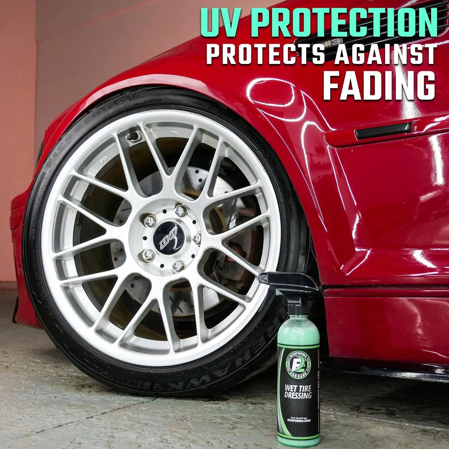 Ultra Wet Tire Dressing Spray Delivers Extreme Shine With Non Greasy Silicone Formula And UV Protection Preventing Sling 16 Oz