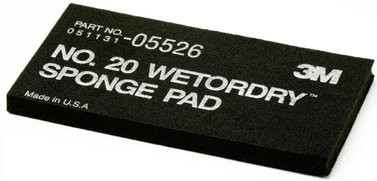 3M Wetordry Sponge Pad Dual Sided For Wet And Dry Sanding Automotive, black pad with printed labeling