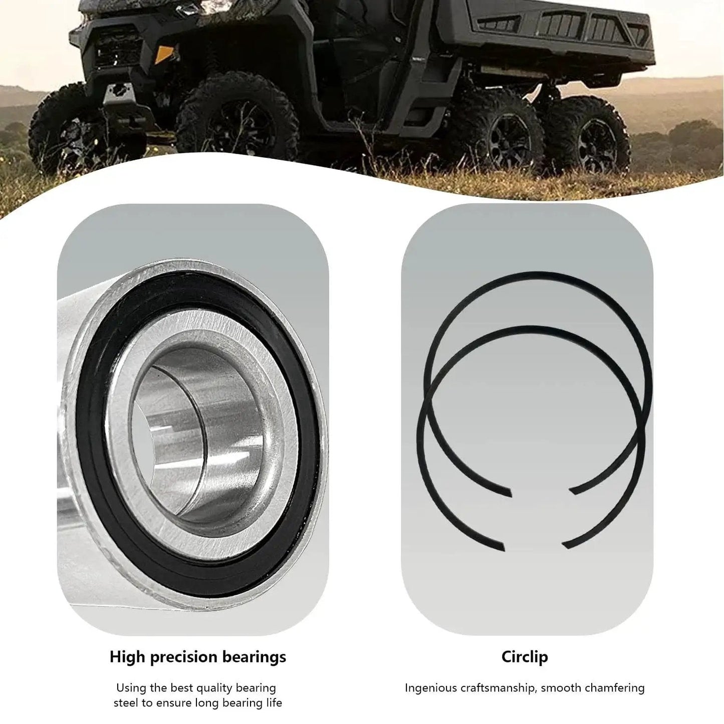 Rear Wheel Bearing Kit For Can Am Outlander 330 400 500 650 800 1000 Renegade Commander Maverick Trail with bearings and circlips