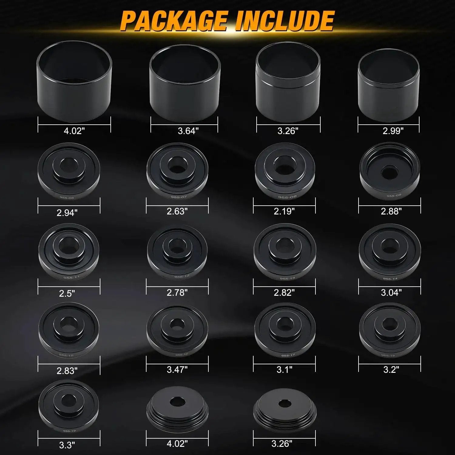 Wheel Bearing Removal Tool Kit 23 Piece Set For Front Wheel Drive Vehicles Universal Hub Bushing Press Sleeves Puller