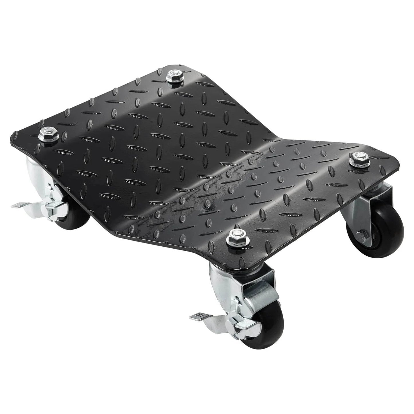 ✝️ Wheel Dolly, 3000 lbs Car Moving Dolly showing black metal platform with swivel casters for smooth motion and stable alignment