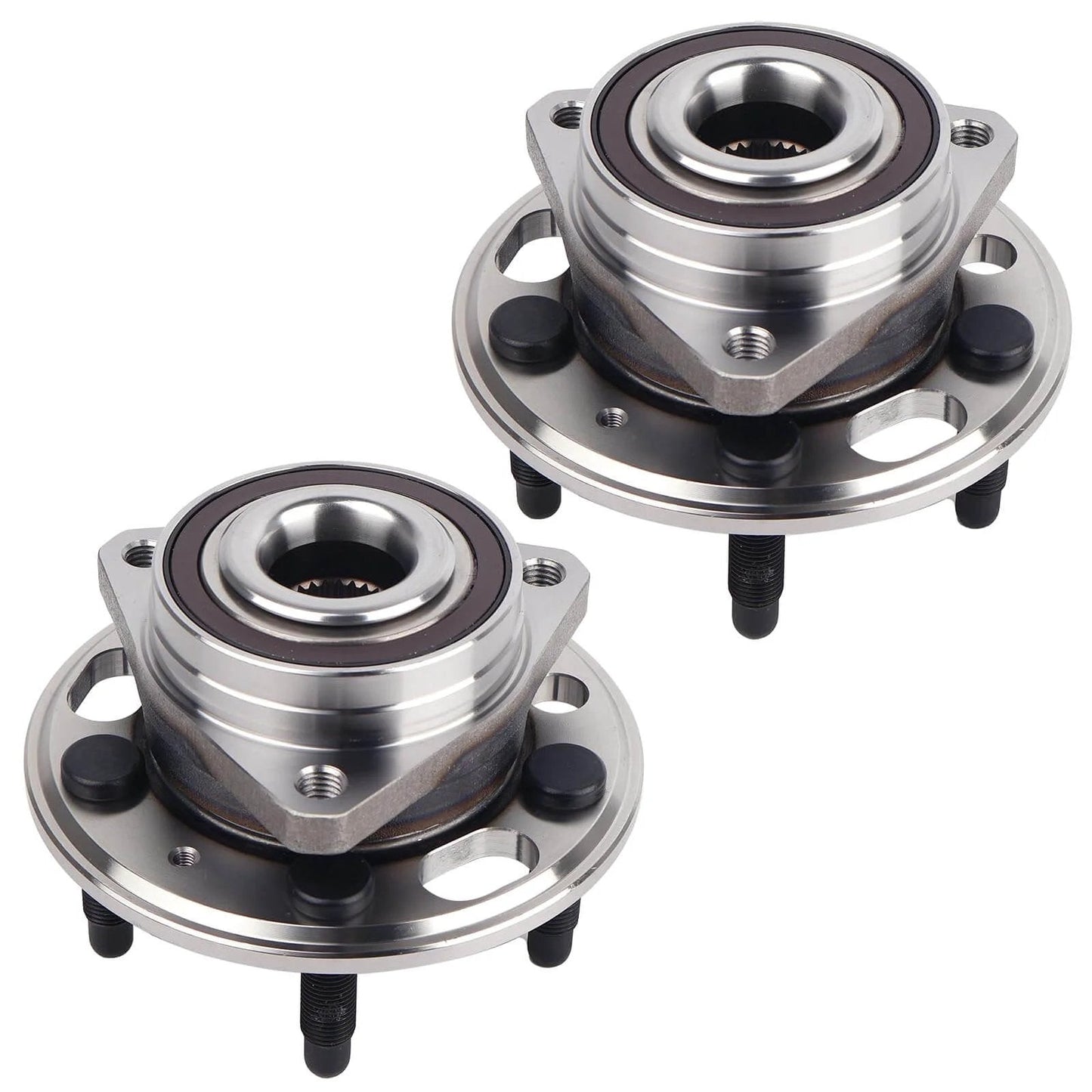 513288 Front or Rear Wheel Hub Bearing Assembly Pair for Chevy Malibu Impala, 5 Lug, shown from top angle, suitable for GM vehicles with ABS