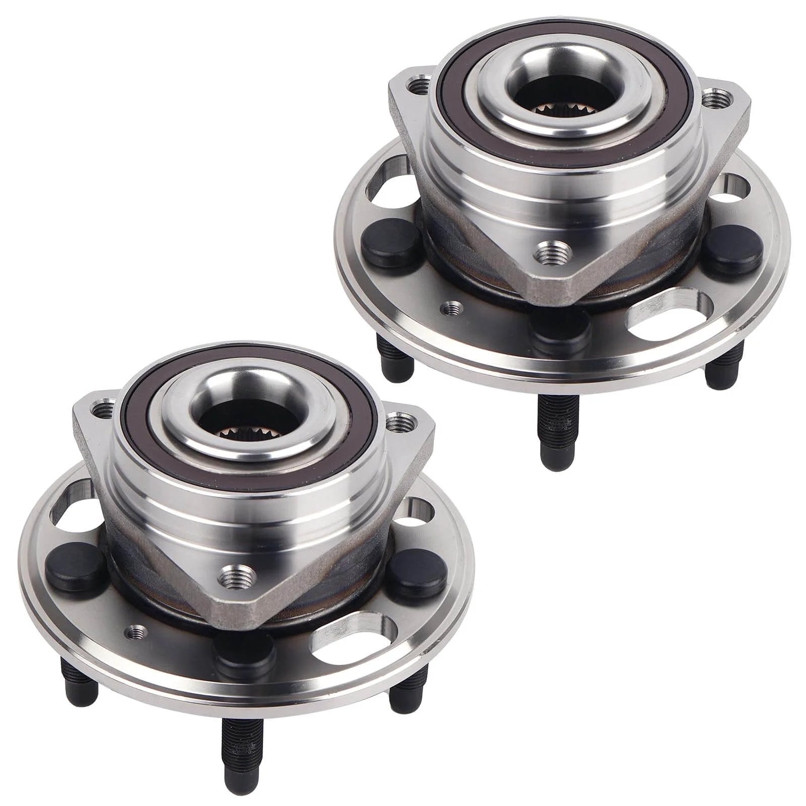 513288 Front or Rear Wheel Hub Bearing Assembly Pair for Chevy Malibu Impala, 5 Lug, shown from top angle, suitable for GM vehicles with ABS