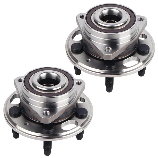 513288 Front or Rear Wheel Hub Bearing Assembly Pair for Chevy Malibu Impala, 5 Lug, shown from top angle, suitable for GM vehicles with ABS