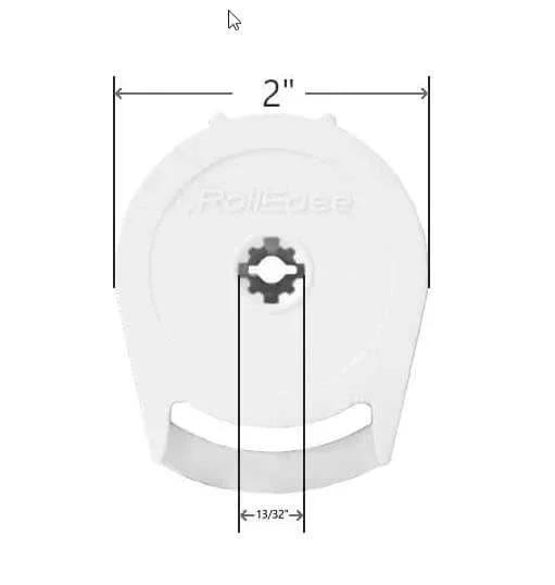 Clutch R Series with Bead Stopper (White, R8-1 1/8" Tube) front view showing dimensions and design