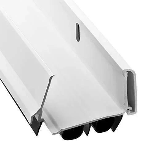 Adjustable Double Bubble Door Sweep, Draft Stopper, Under Door Seal for Exterior Doors, 1 3/4" x 36", White, close-up view