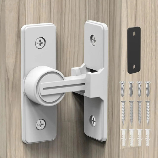 90 Degree Flip Barn Door Lock Heavy Duty Sliding Gate Latch For Garden Bathroom Garage And Sliding Doors White 1 Pack Durable Zinc Alloy Construction With Easy Installation And Corrosion Resistant Finish