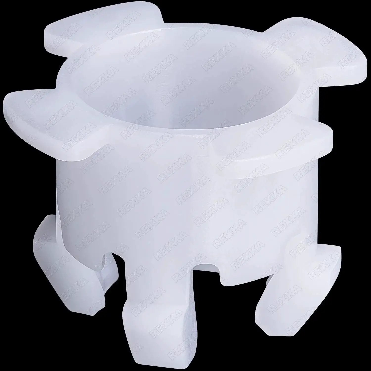 White nylon bushing from Five Piece Clutch Pedal Shaft Bushing Set For Ford F Series Trucks F 150 F 250 F 350 Ranger And Bronco E69Z 7526 A Part Number