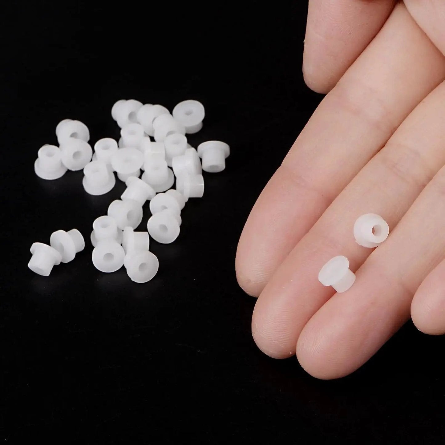 Self Lubricating Nylon Flanged Sleeve Bearings 2mm Bore 4.4mm Outer Diameter 4.1mm Length Pack Of 30 White Bushings on hand