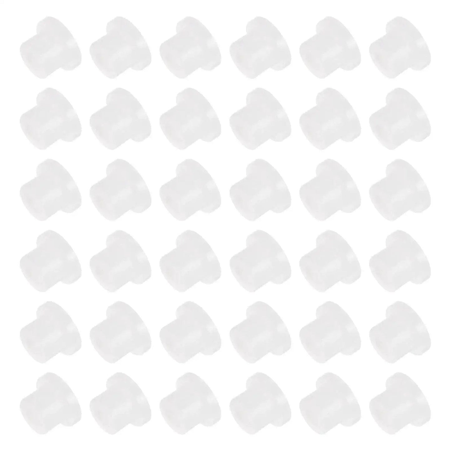 Pack of 30 white self lubricating nylon flanged sleeve bearings, 2mm bore, 4.4mm outer diameter, 4.1mm length, for shafts in robotics.