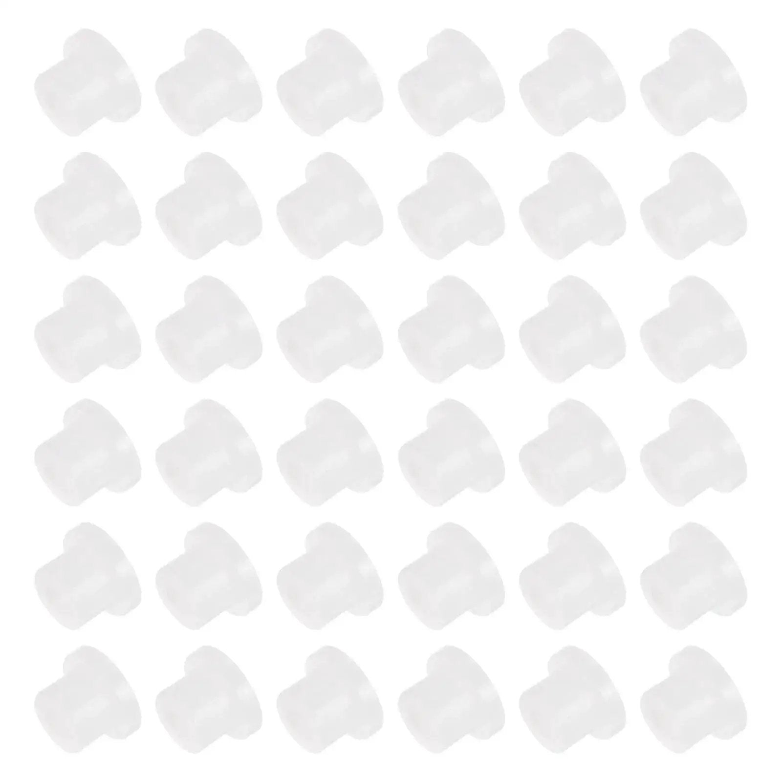 Pack of 30 white self lubricating nylon flanged sleeve bearings, 2mm bore, 4.4mm outer diameter, 4.1mm length, for shafts in robotics.
