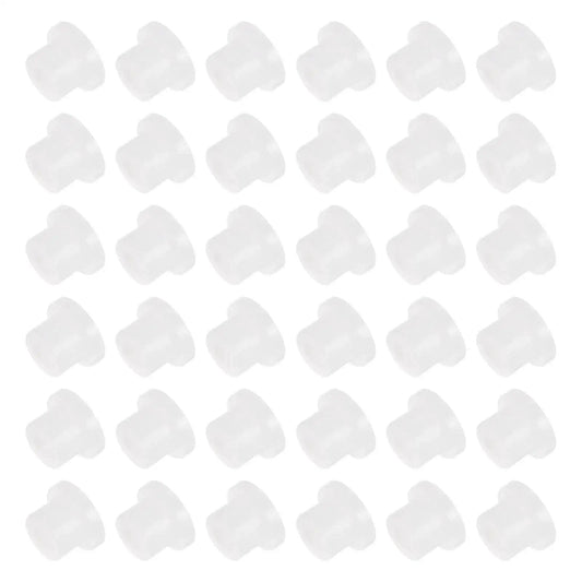 Pack of 30 white self lubricating nylon flanged sleeve bearings, 2mm bore, 4.4mm outer diameter, 4.1mm length, for shafts in robotics.