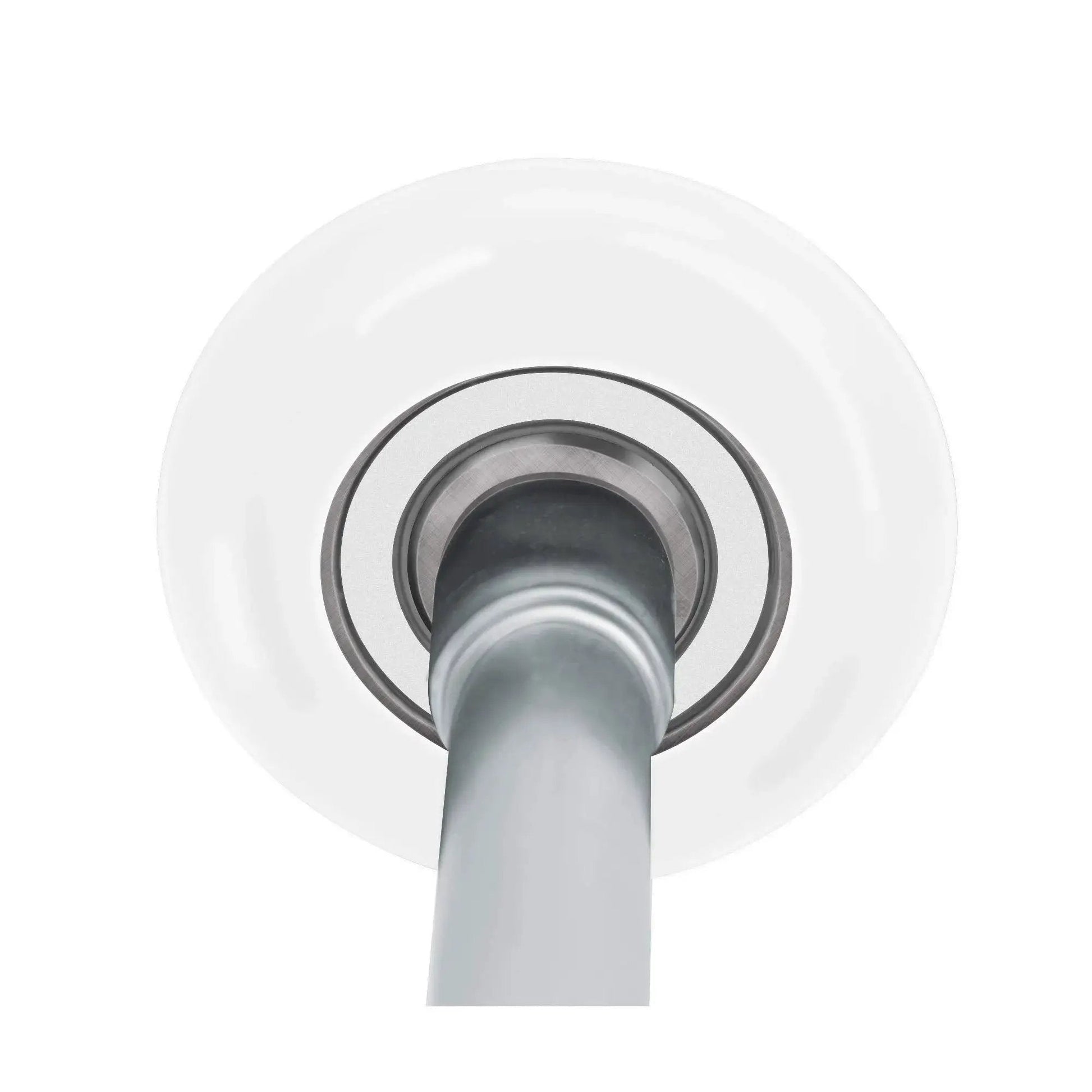 Close-up of 10 Pack White Nylon Garage Door Rollers 2 Inch With 4 Inch Stem Quiet Durable High Load 6200 2RS Double Sealed Bearings