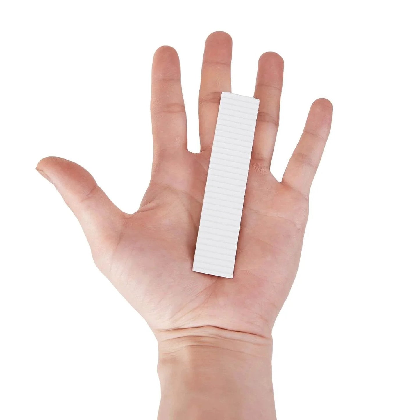 12 Pack White Multi Purpose Furniture Plastic Shims For Leveling And Stabilizing Heavy Objects, cut to fit 3.86 x 0.31 inch shim in hand