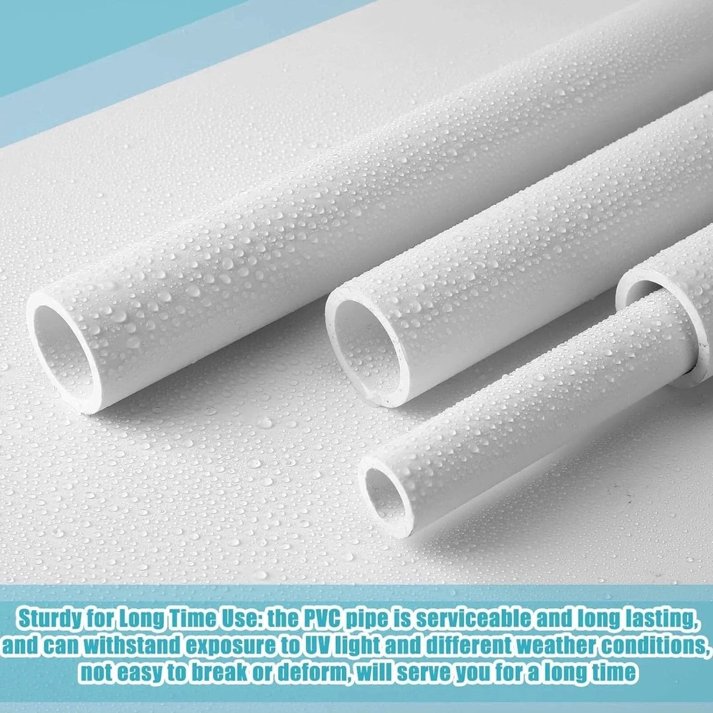 Garden PVC Pipe Pure White 20mm Outer Diameter 0.79 Inch 1000mm Length Ideal For Greenhouse Sheds Shelves Tent Connections