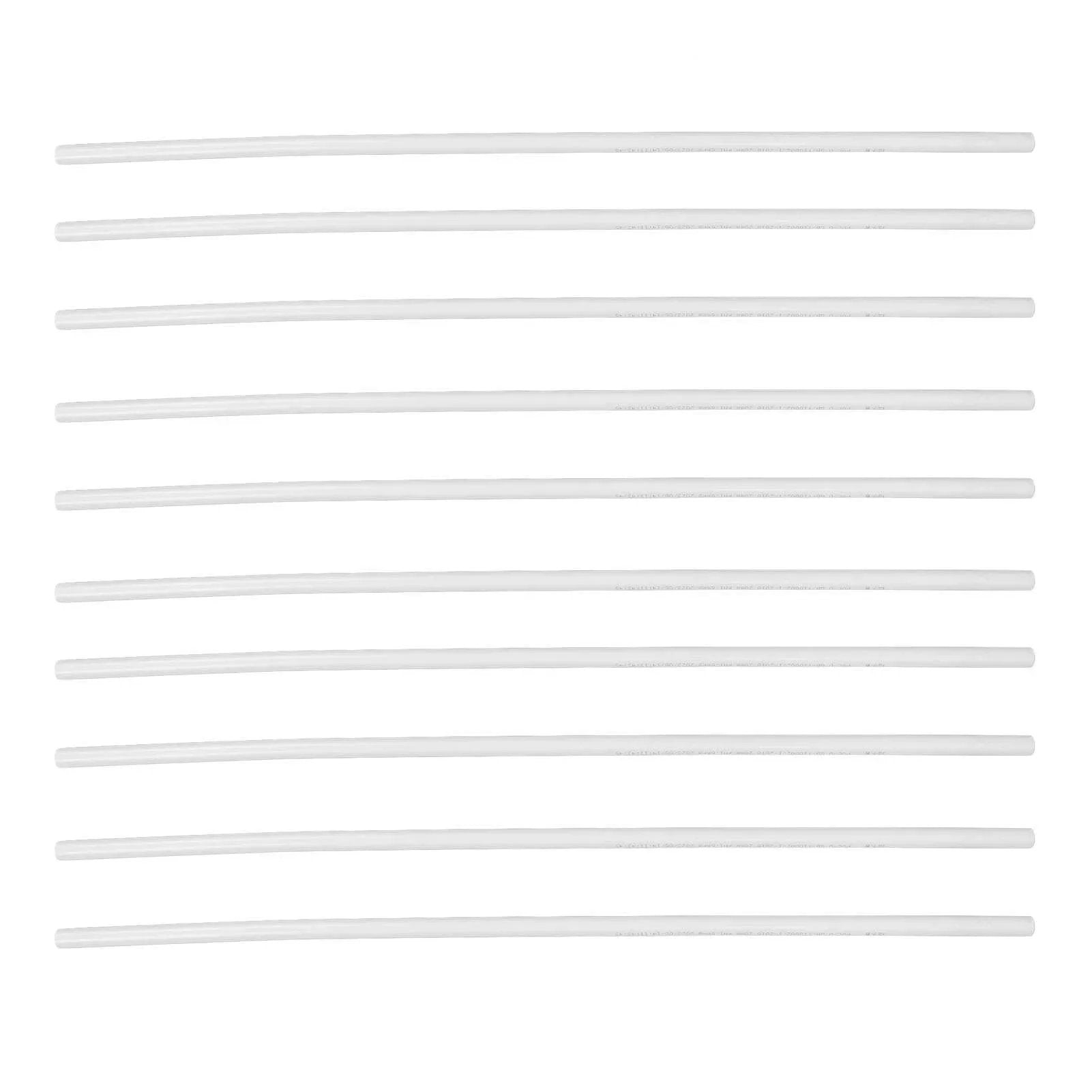 Set of 10 pure white PVC pipes, each with 20mm outer diameter and 1000mm length, ideal for greenhouse sheds, shelves, and garden supports.