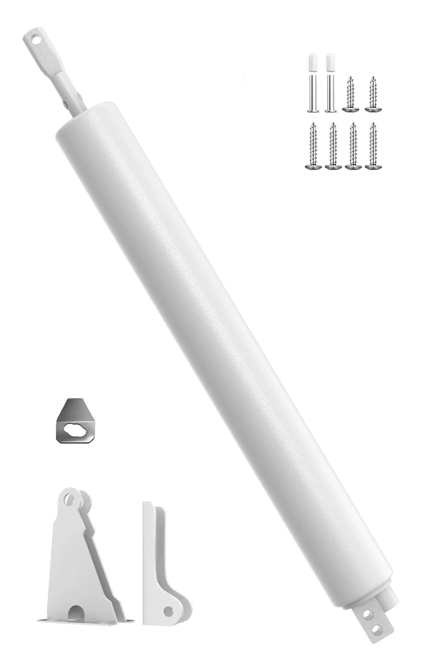 Screen Door Closer, Storm Door Closer,Lasts for 10 Years, specifically Designed for Screen Doors and Storm Doors, 1 Pack, white pneumatic closer with installation kit