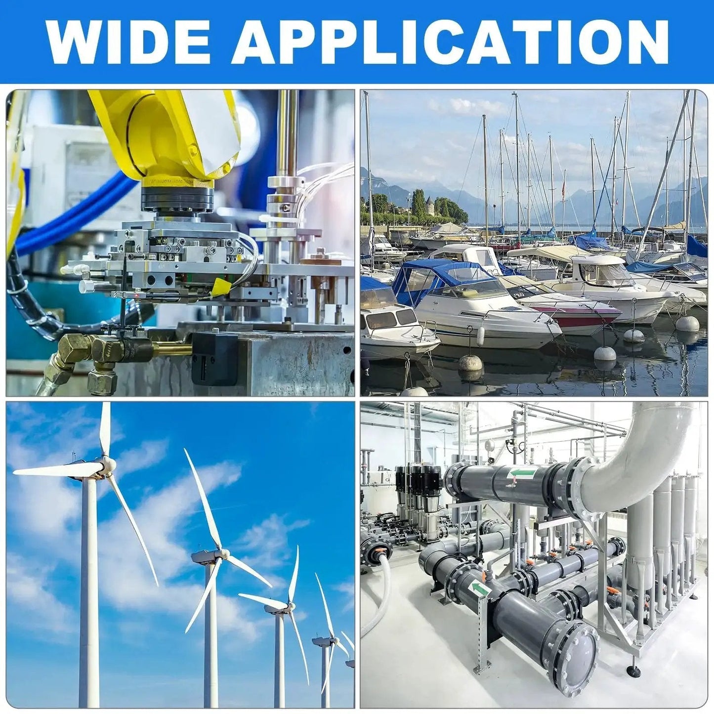 B1616 Needle Roller Bearing Open Cup Full Complement used in industrial, marine, wind turbine, and pipeline applications, wide versatility.