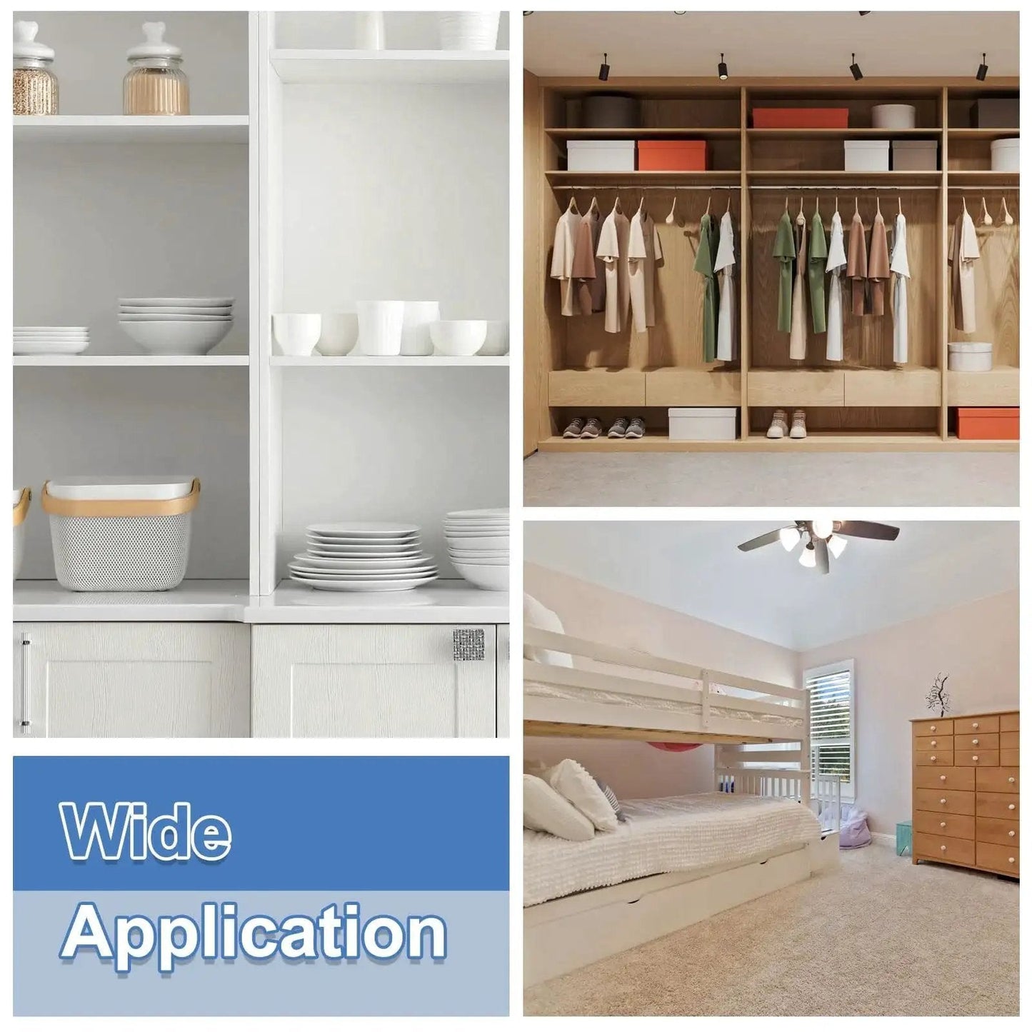 Various cabinet and shelf applications showcasing Durable Bearing Steel Dowel Pins 5 Pack 5/16 By 2-1/4 Inch Cylindrical Shelf Support Pins