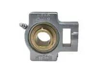Front view of Pack of 2 UCST210-32NPMZ2 wide-slot set-screw plated housings zinc-body nickel-insert mounted pillow block for ball bearings.