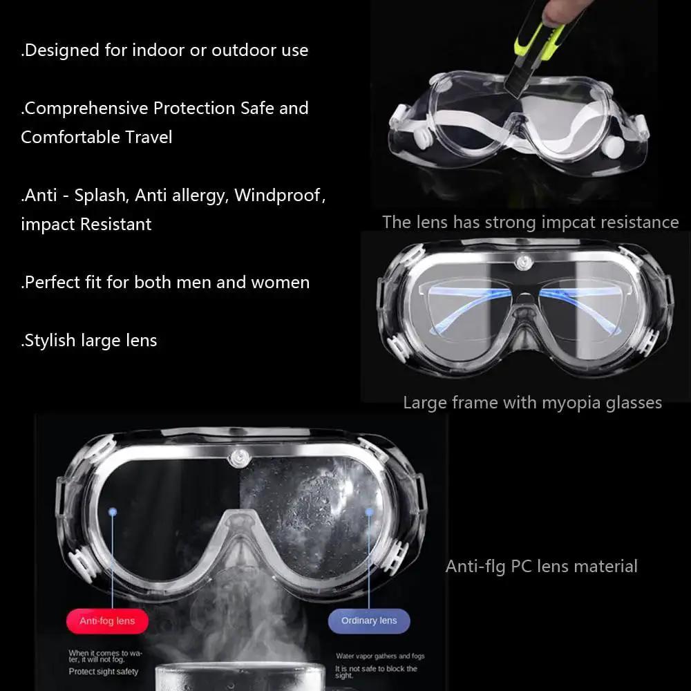 Protective Safety Goggles Anti Splash Wide Vision Fits Over Prescription Glasses with anti-fog lens and impact resistance