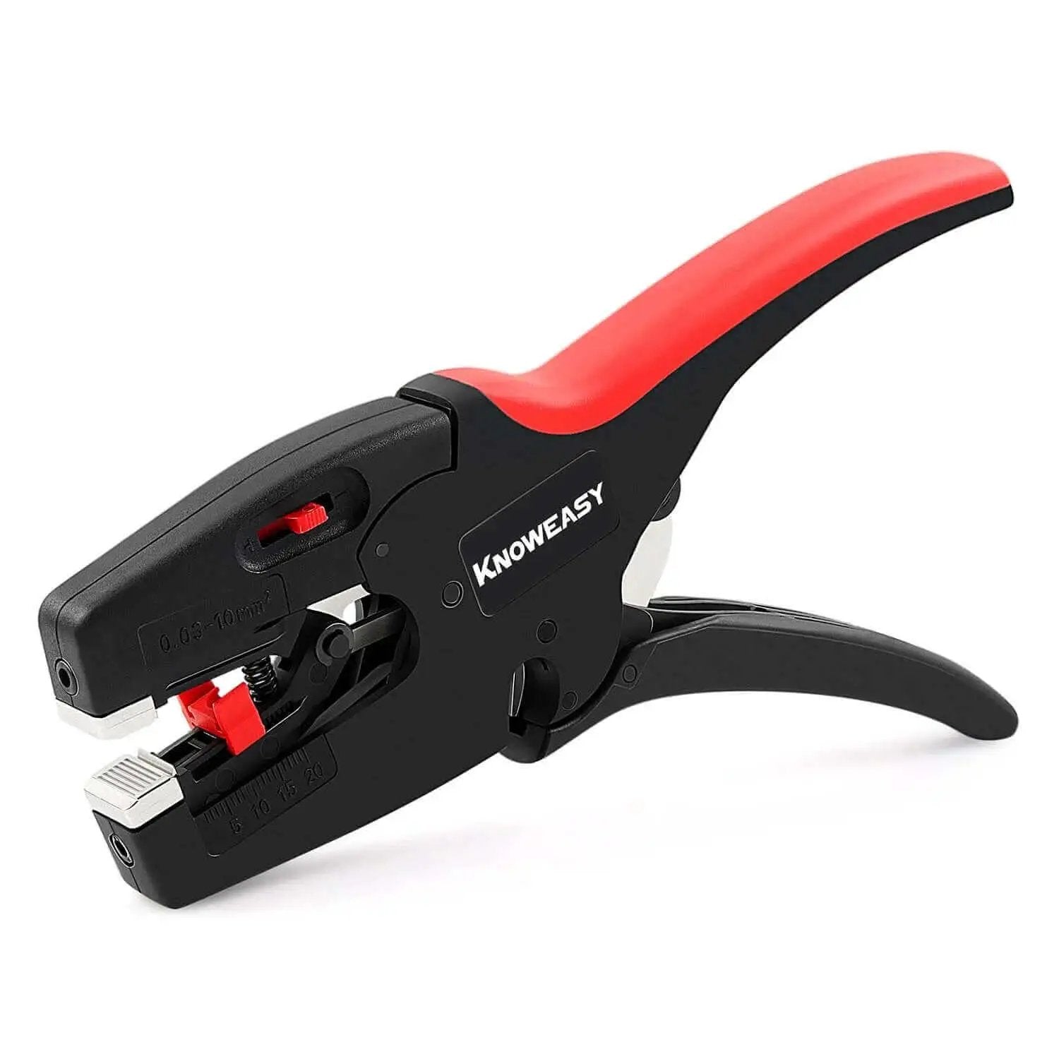 Heavy Duty Wire Stripper And Cutter Two In One For 7 To 32 AWG Wires 0.03 Mm2 To 10 Mm2, ergonomic design with red and black handle