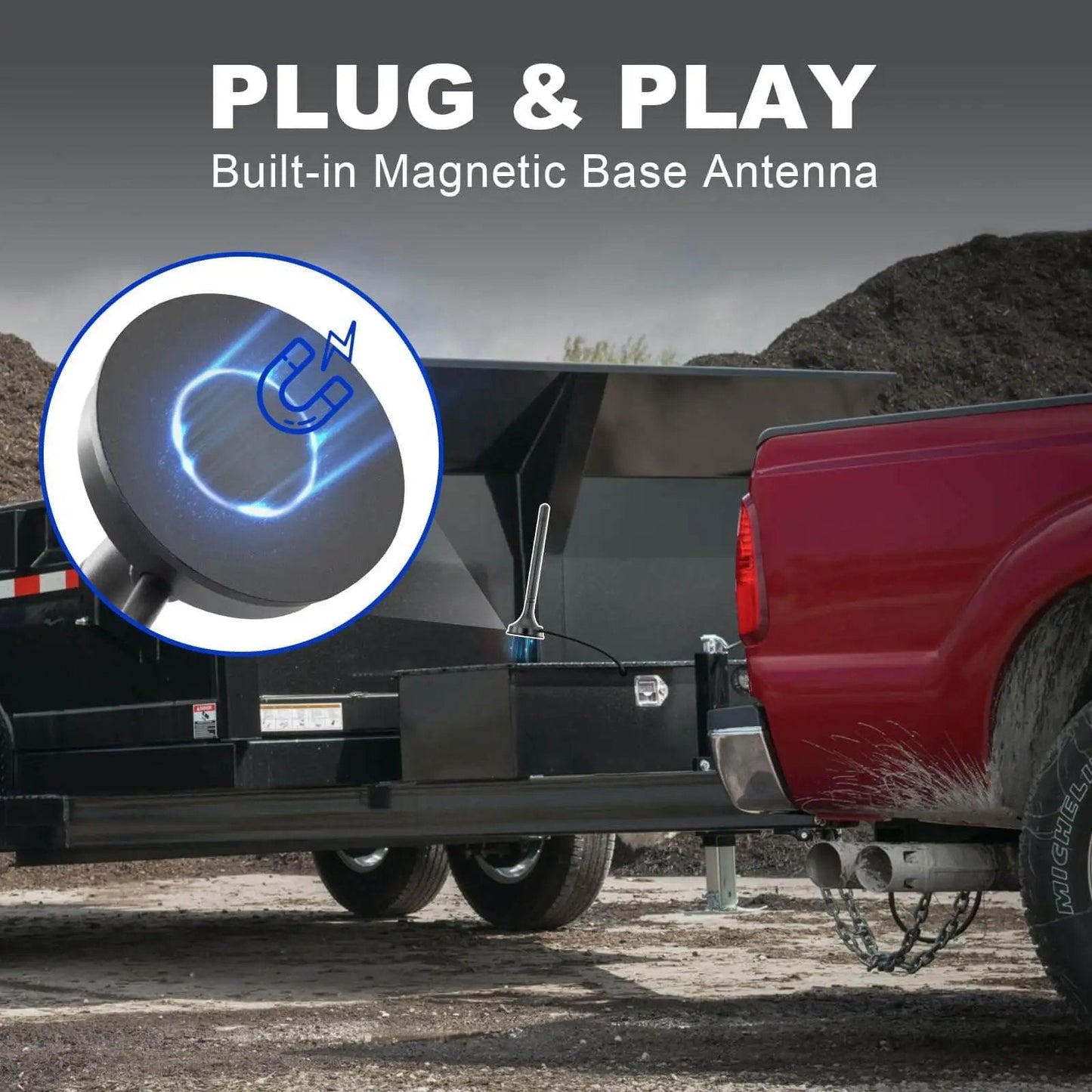 Wireless Dump Trailer Remote Control Kit With 100 Ft Range, Dual Remotes, 12V Hydraulic Lift Winch Tilt Controller installed