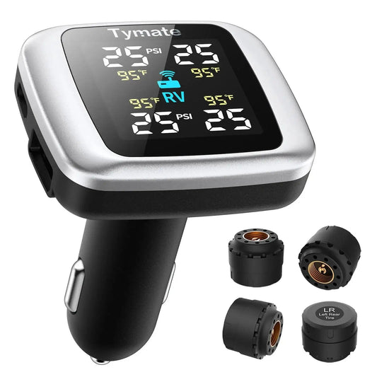 TM7 Wireless Tire Pressure Monitoring System With 4 External Sensors And 6 Alarm Modes Colorful Display Real Time Tire Pressure Monitor