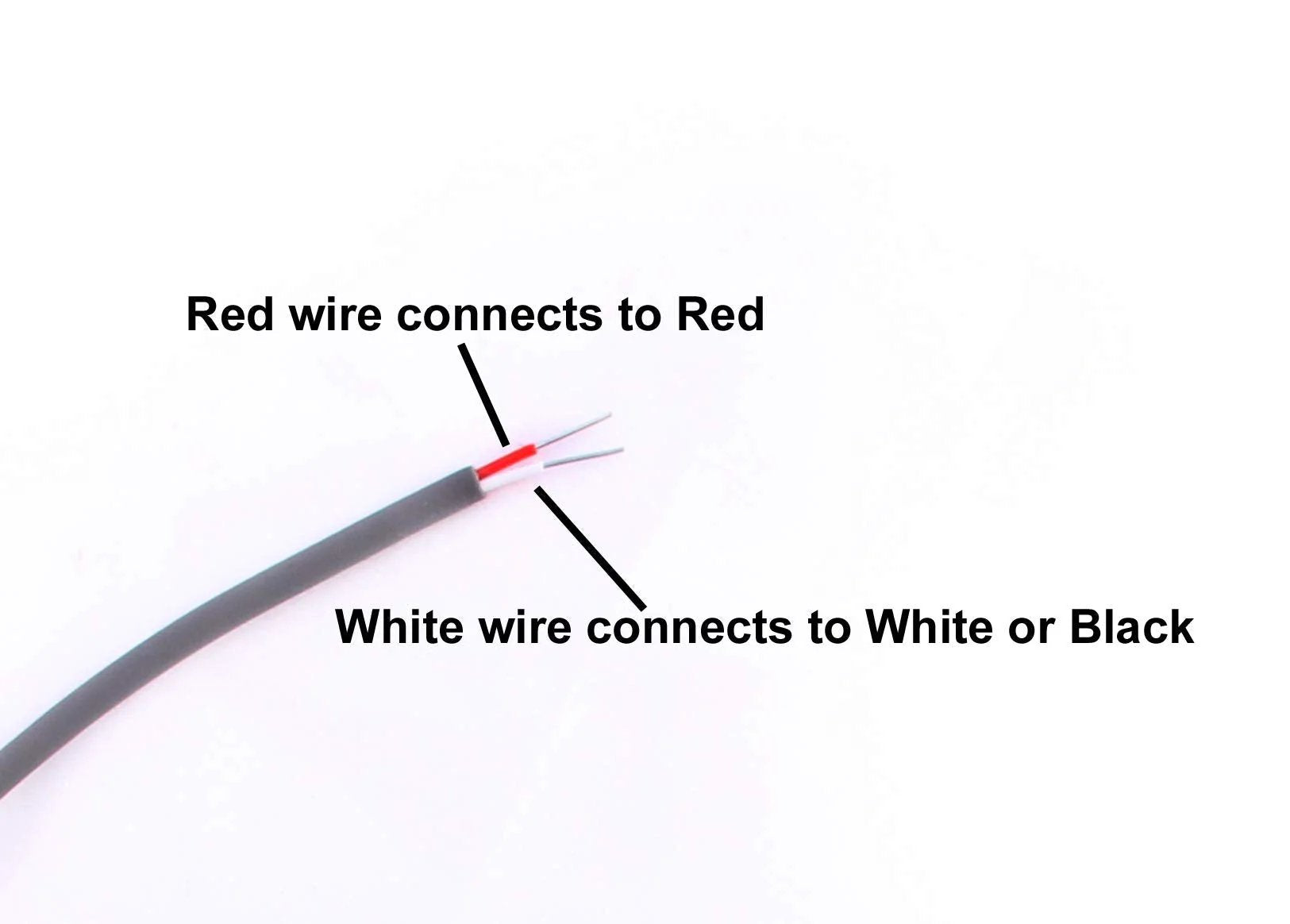 Close-up of wiring instructions showing red and white wire connections for Water Air And Solar Temperature Sensor Replacement For Jandy And Zodiac AquaLink RS Compatible 7790 7791 7784 7786 7789.