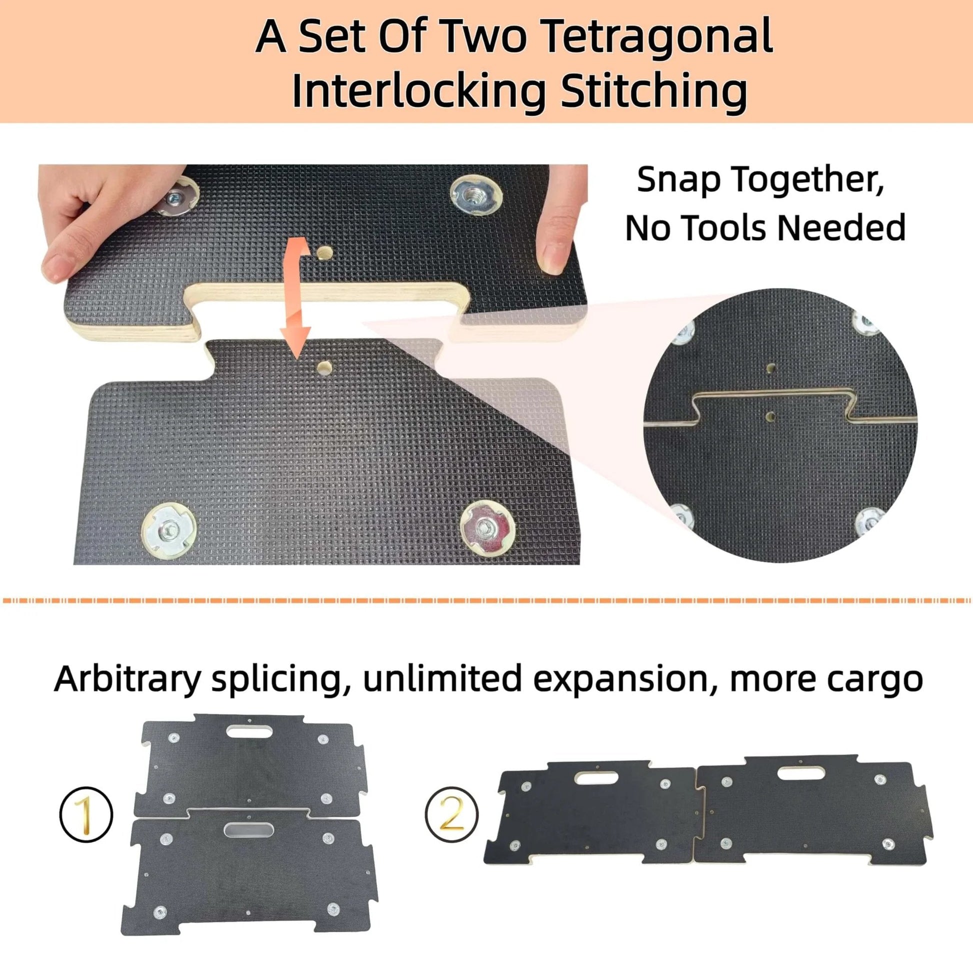 Heavy duty spliceable wood furniture dolly set of 2 with 4 wheels, expandable interlocking platform design close-up view