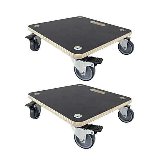 Heavy duty wood furniture moving dolly set of 2 with phenolic resin plywood platform and 4 silent rubber swivel wheels