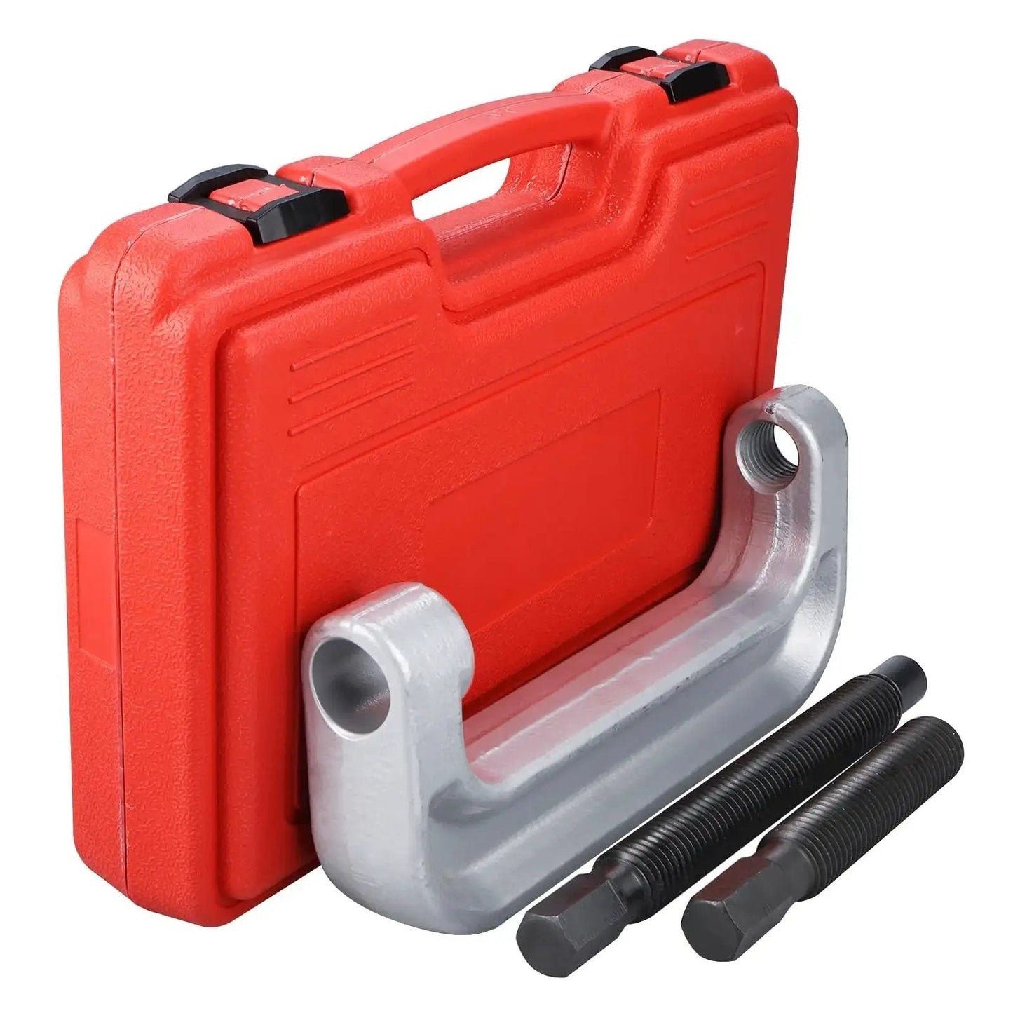 XL Ball Joint C Frame Press Kit with red case and steel frame for U joints and wheel studs