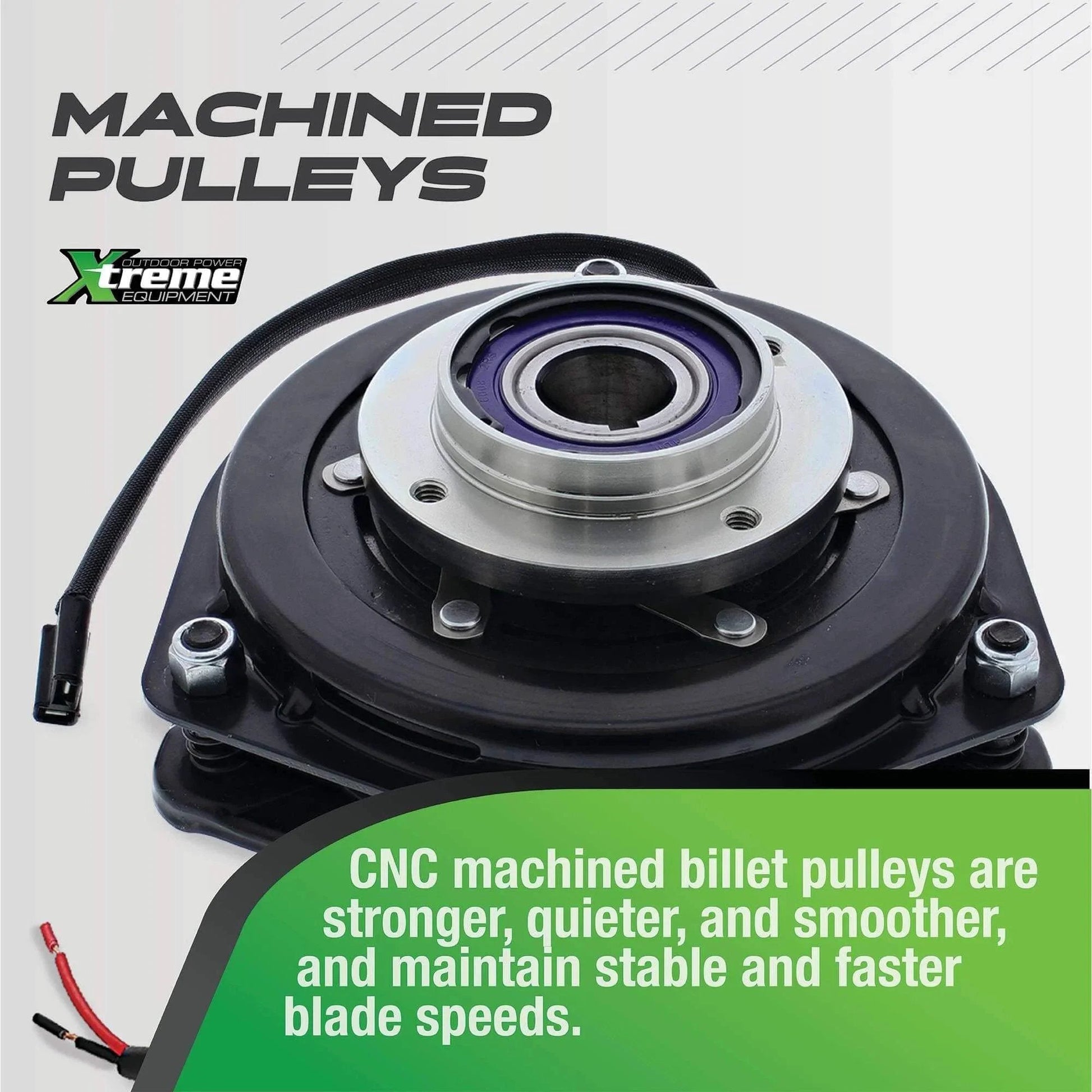 Xtreme Outdoor Power Equipment X0811A PTO Clutch Compatible with/Replacement for Dixie Chopper 500095, top view of machined pulleys