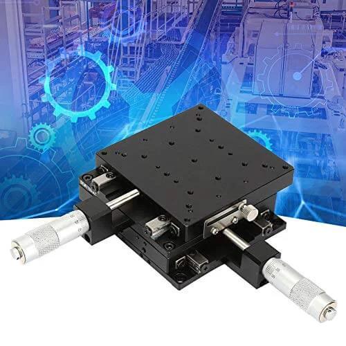 ✝️ XY Linear Stage, Keenso SEMY100-AC Micrometer Manual Precision Linear Translation Stage Displacement Trimming Bearing Sliding Table Cross