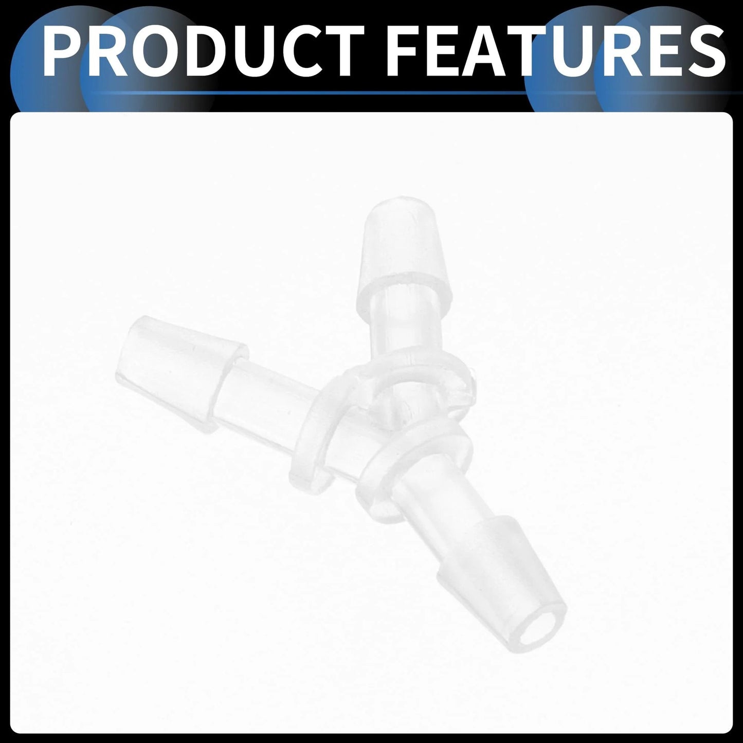 Three Way Car Vacuum Tubing Connector Kit Y Shaped One Eighth Inch Fittings Translucent Plastic Universal Fit durable view showing connectors.