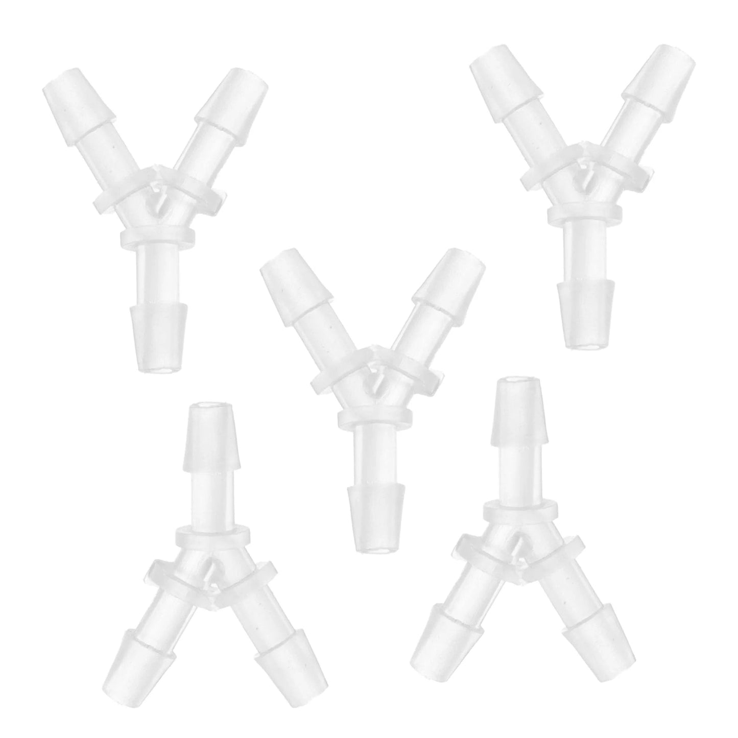 Three Way Car Vacuum Tubing Connector Kit Y Shaped One Eighth Inch Fittings Translucent Plastic Universal Fit durable connectors.