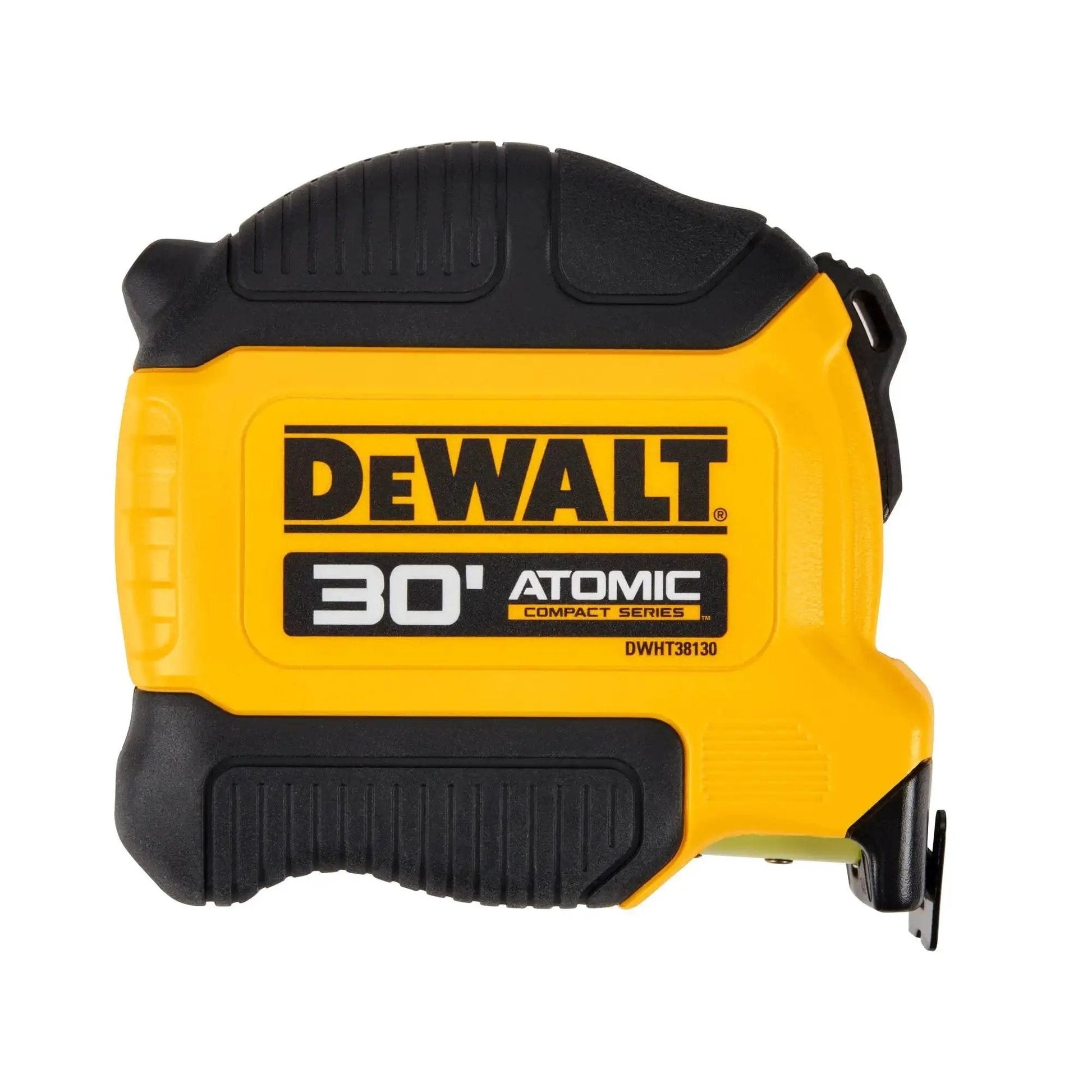 Atomic Compact 30 Ft Tape Measure With Finger Brake for Precision and One Hand Quick Measurement, 30 Foot Total Length