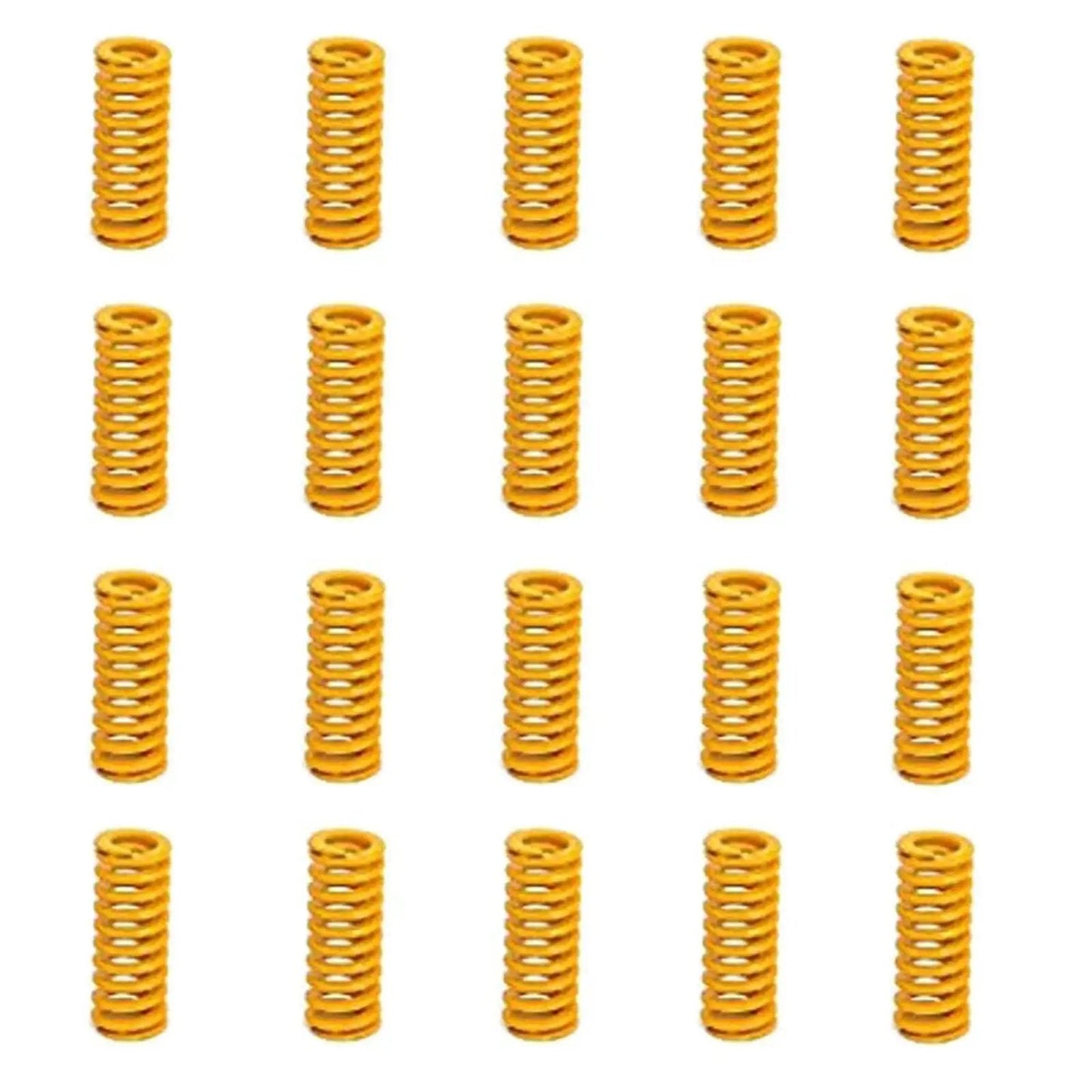 Light Load 8mm OD 20mm Long Die Spring Yellow Compression Spring Mold For Ender 3 Bed 3D Printer Replacement Pack Of 20