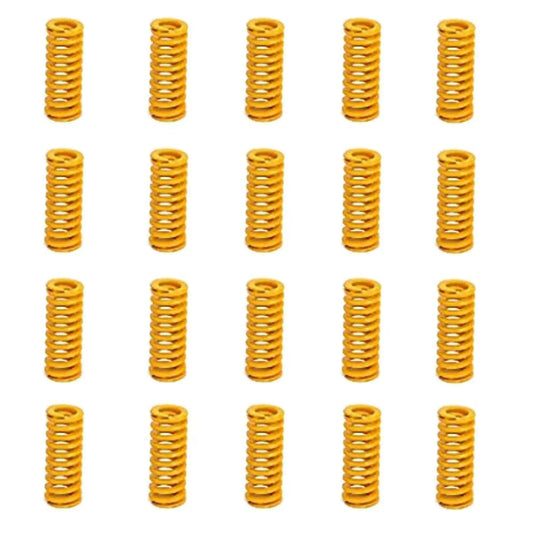 Light Load 8mm OD 20mm Long Die Spring Yellow Compression Spring Mold For Ender 3 Bed 3D Printer Replacement Pack Of 20